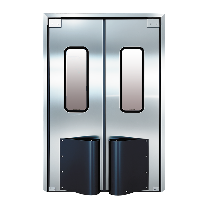 Ruostumattomasta teräksestä valmistettu kaksisuuntainen törmäyksenestoovi